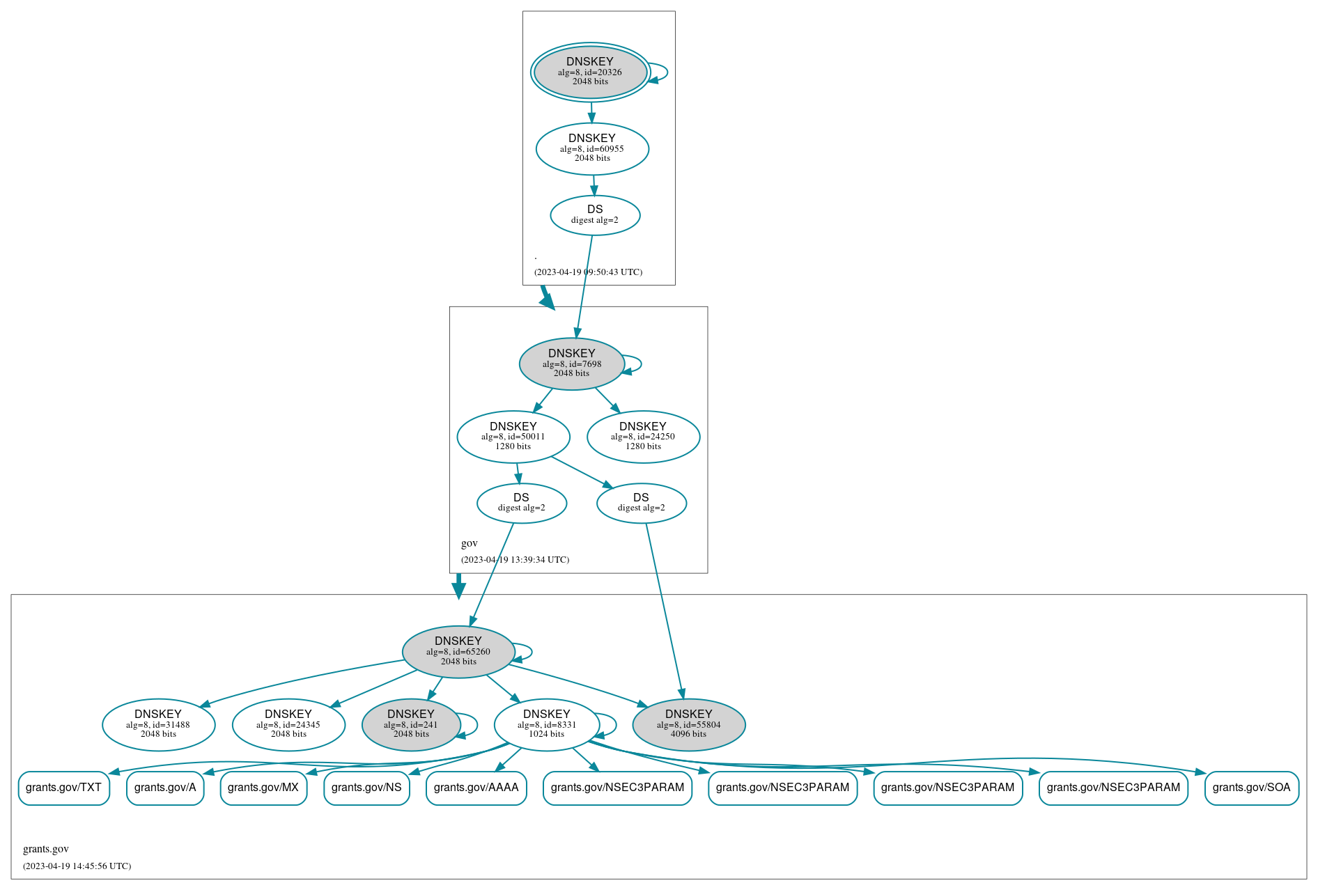 DNSSEC authentication graph