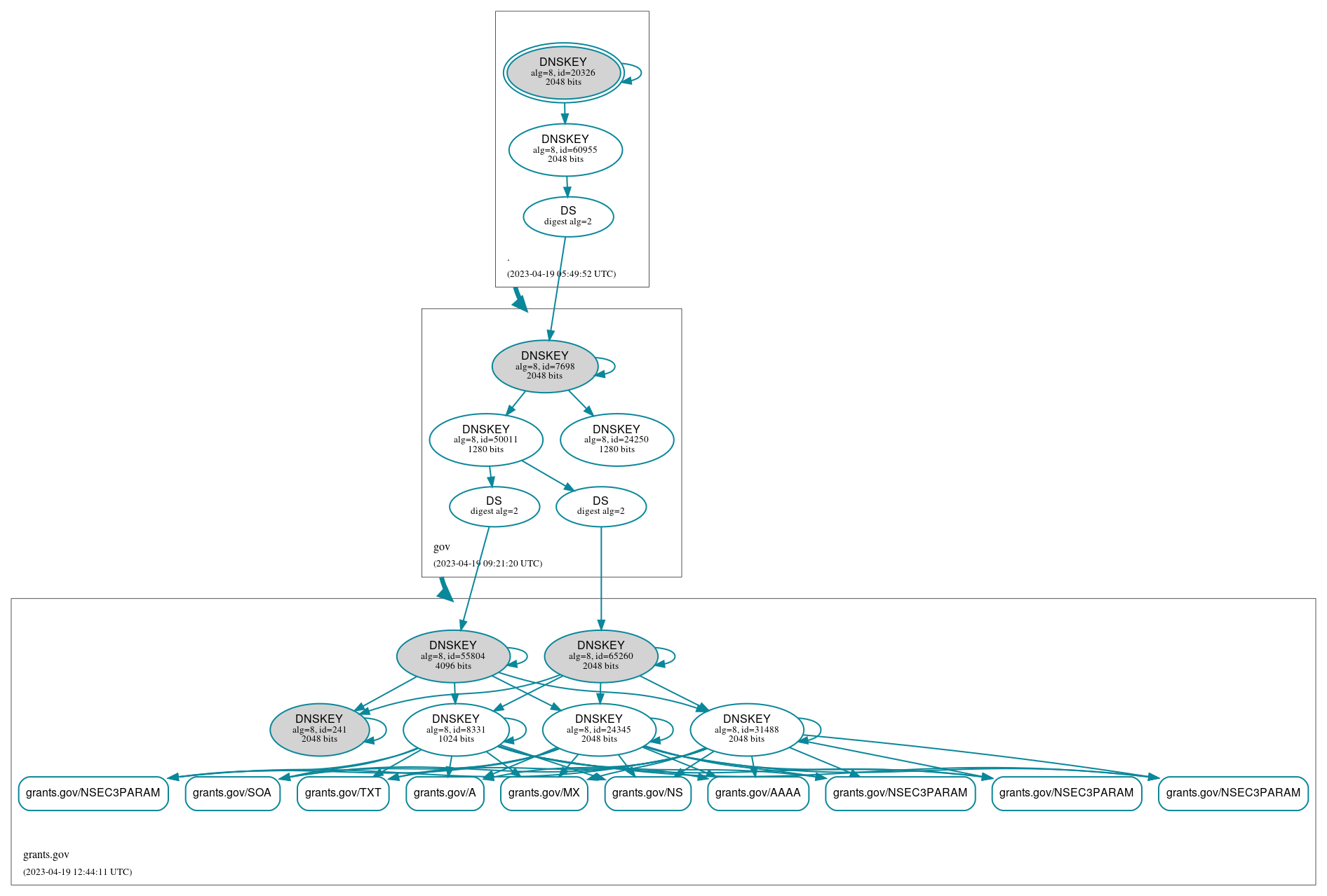 DNSSEC authentication graph