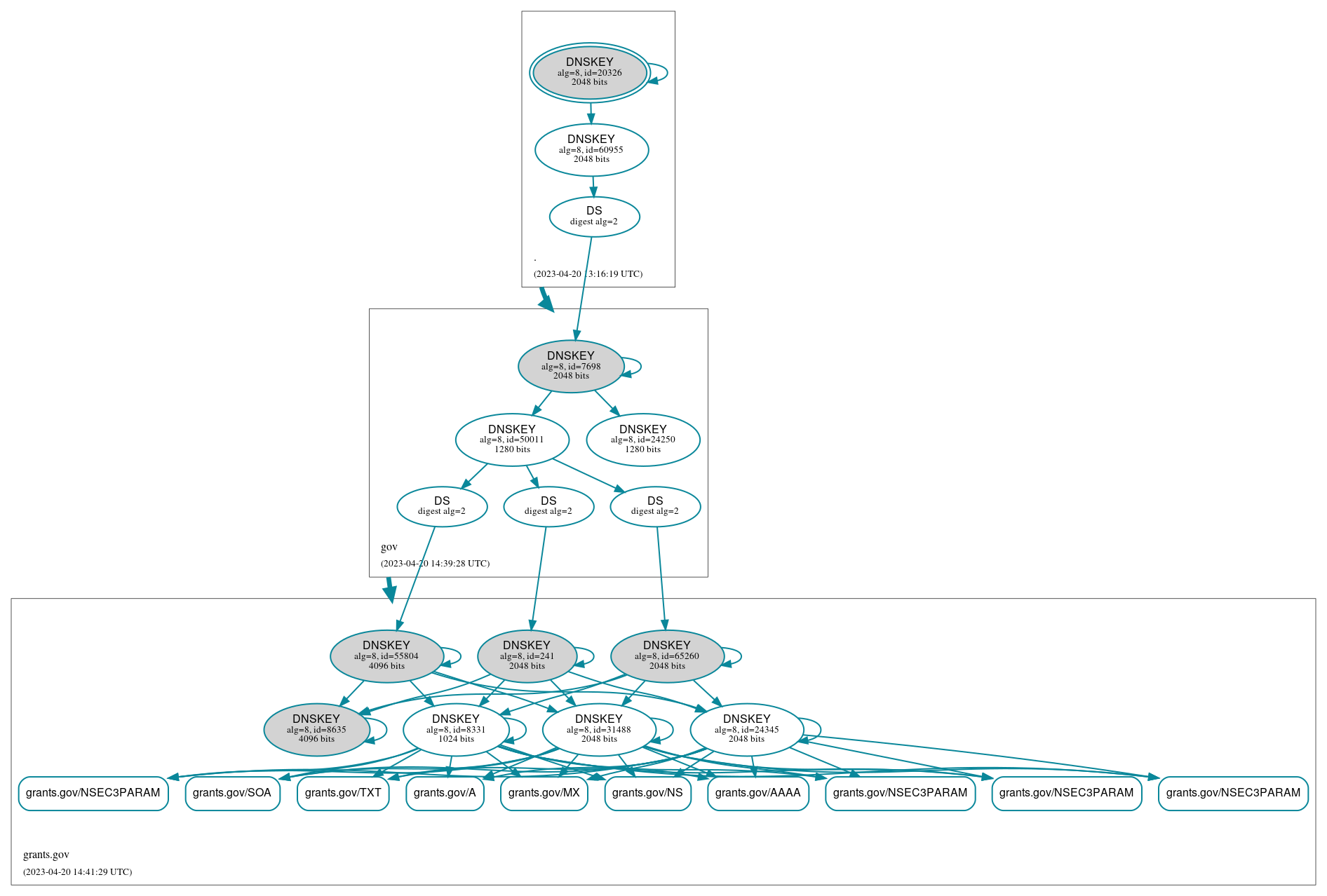 DNSSEC authentication graph