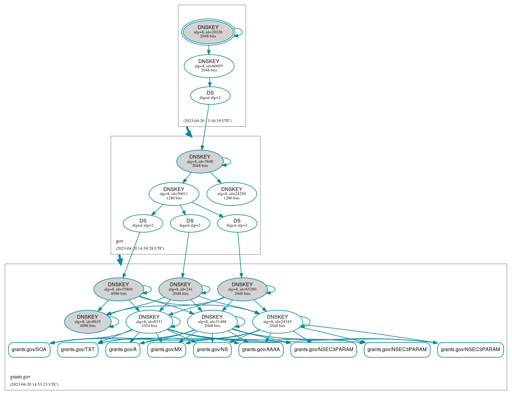 DNSSEC authentication graph