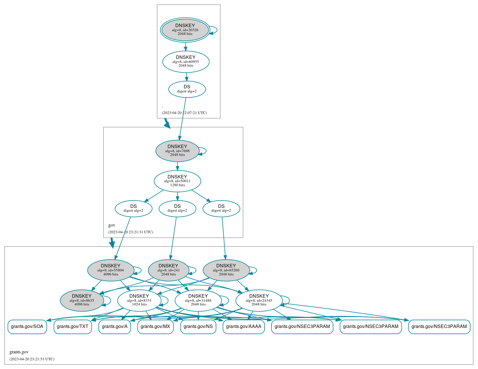 DNSSEC authentication graph