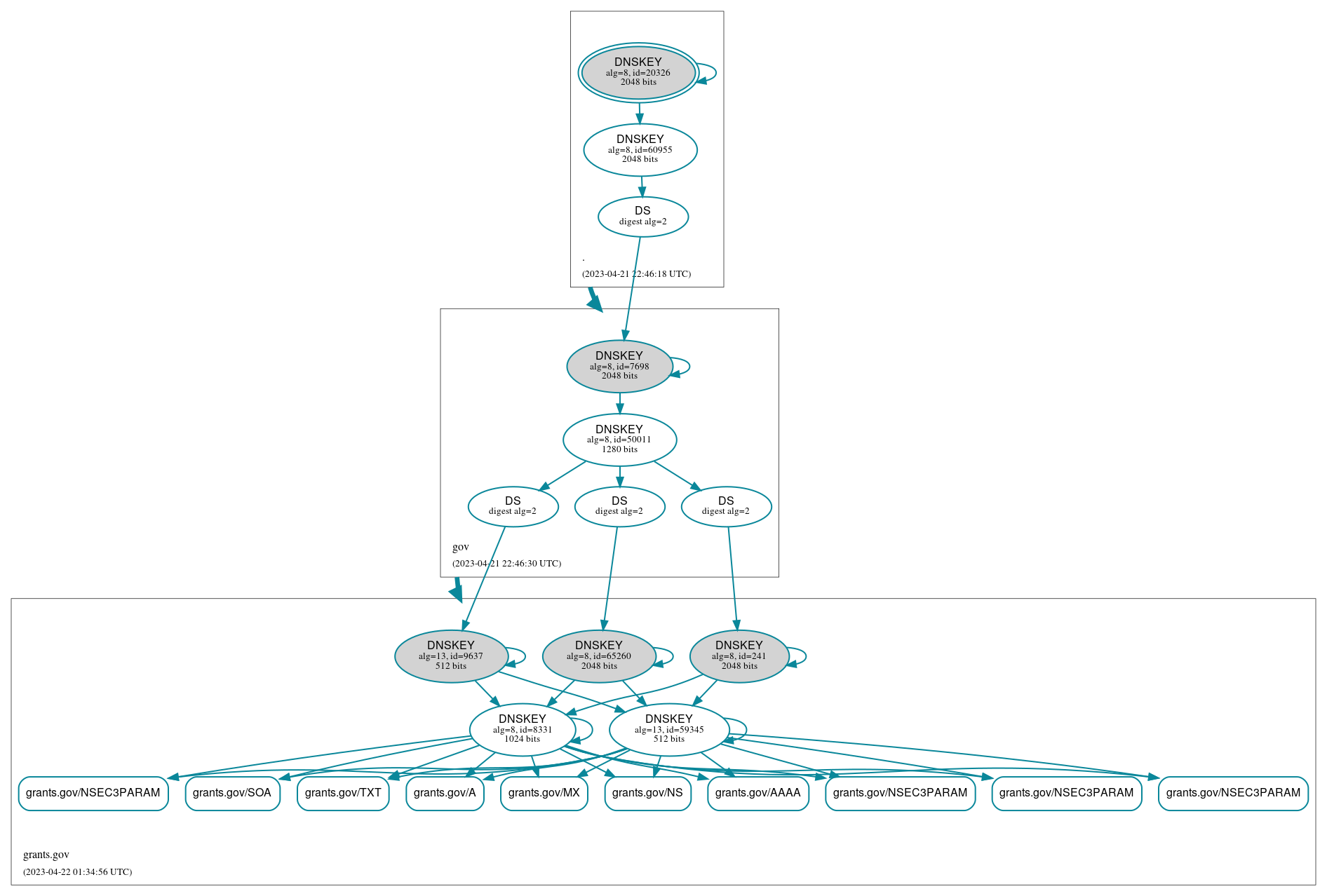 DNSSEC authentication graph