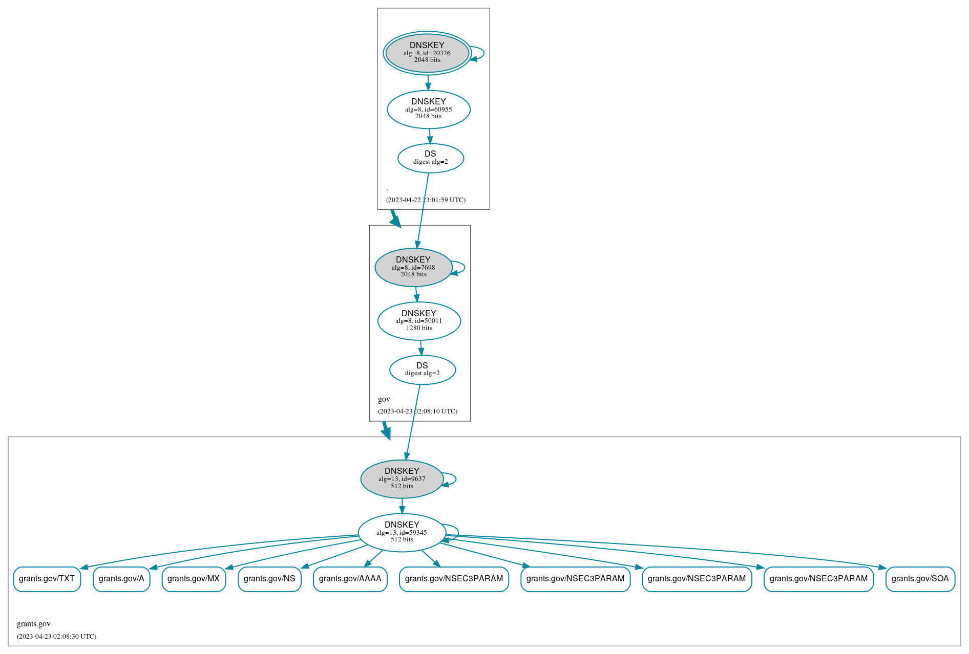 DNSSEC authentication graph