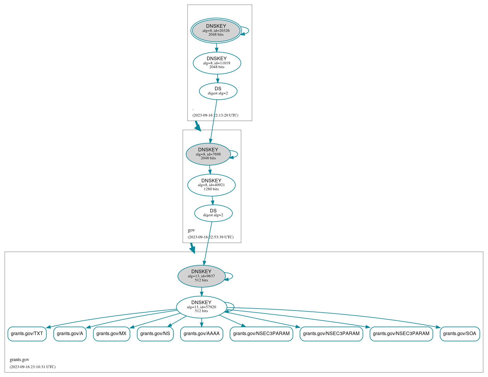 DNSSEC authentication graph