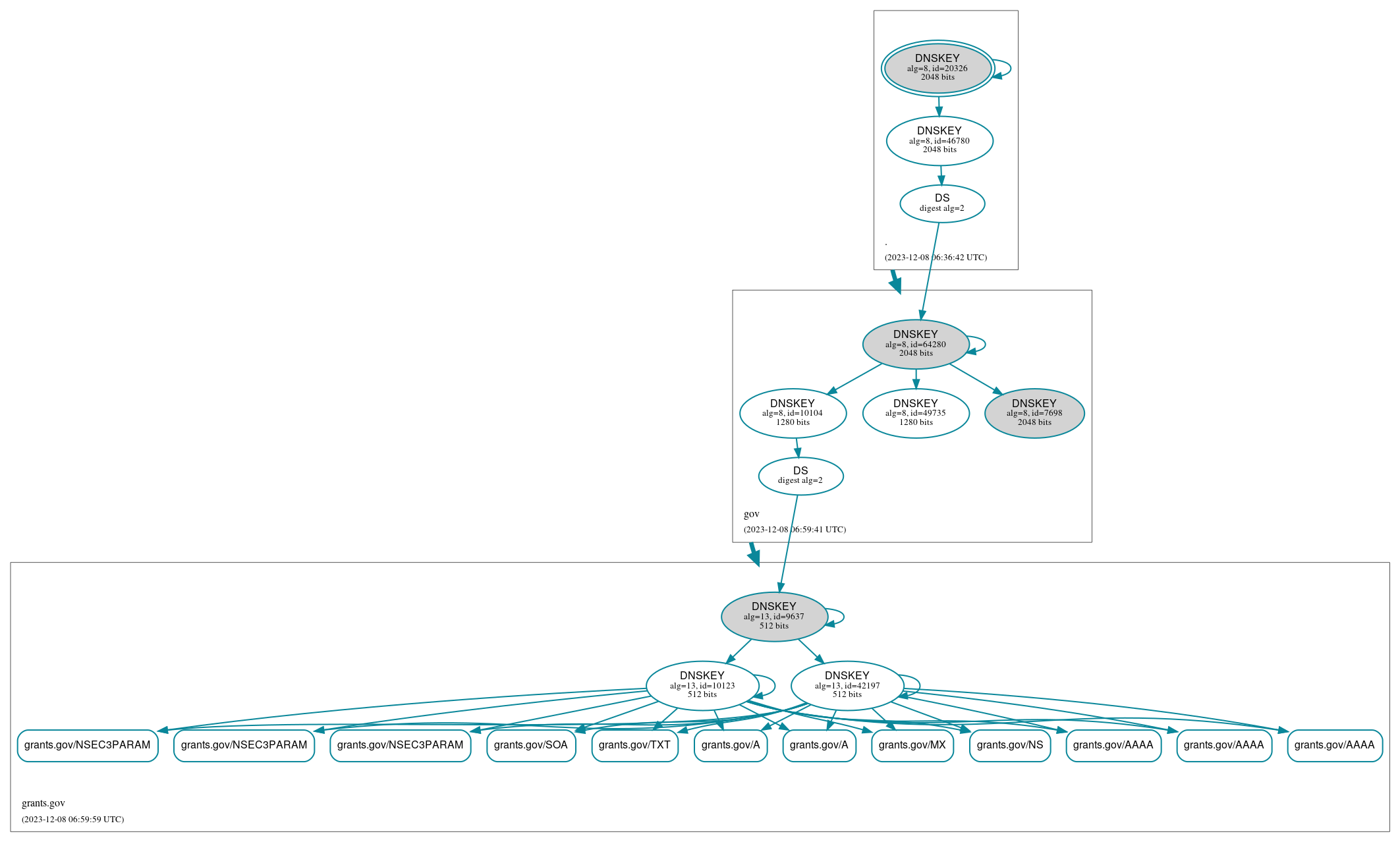 DNSSEC authentication graph