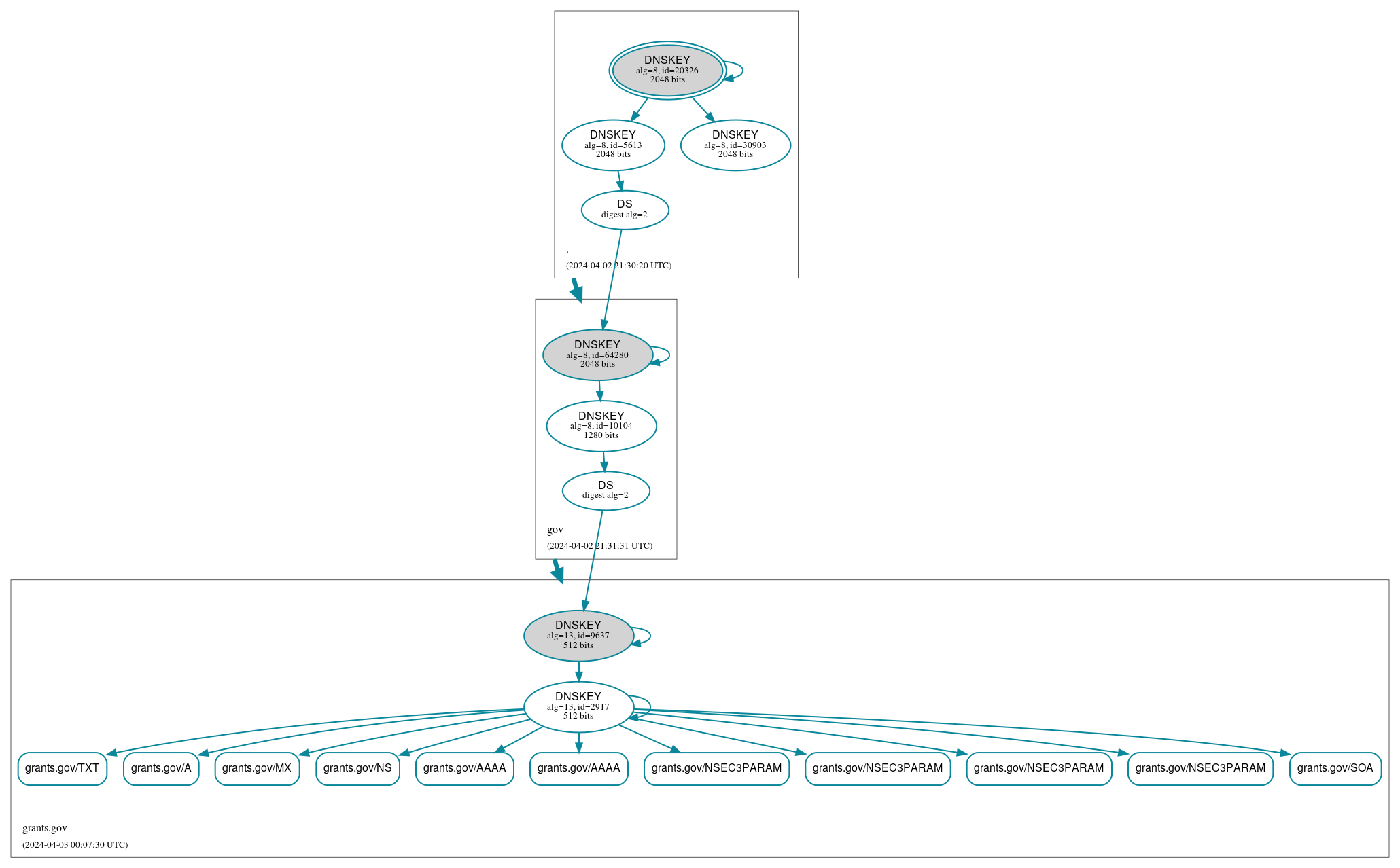 DNSSEC authentication graph