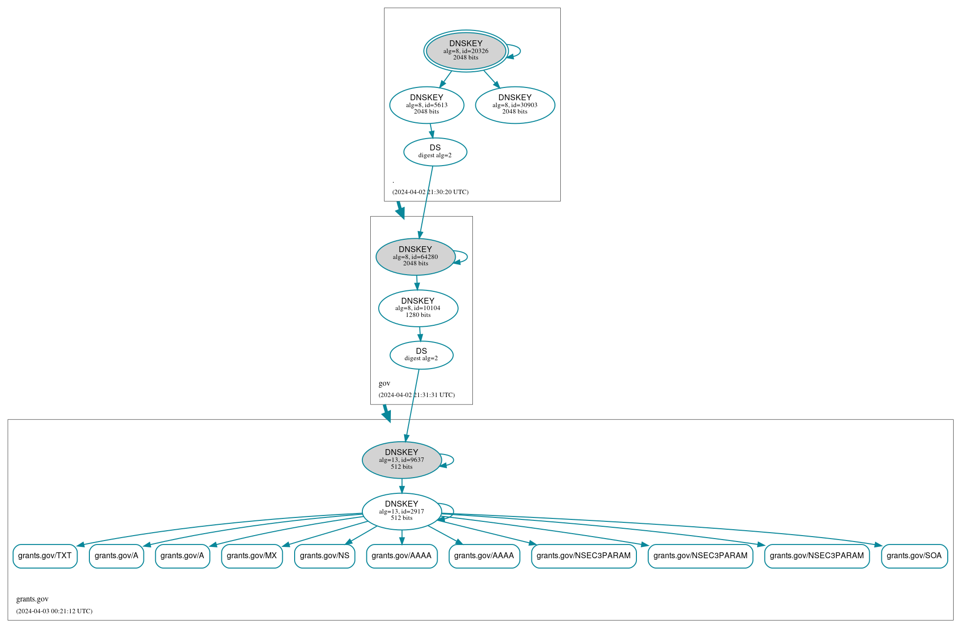 DNSSEC authentication graph