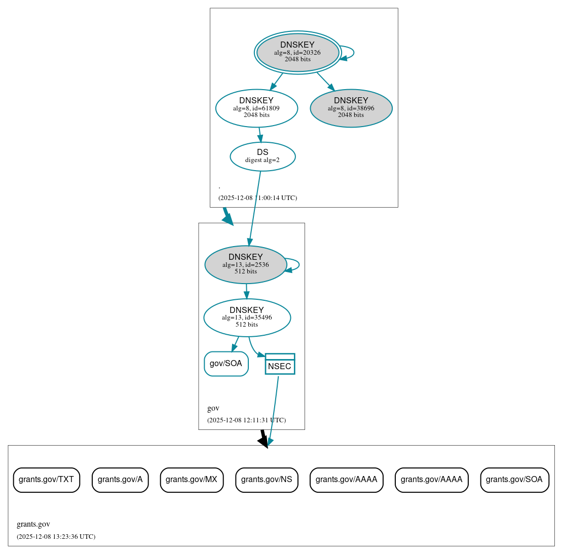 DNSSEC authentication graph