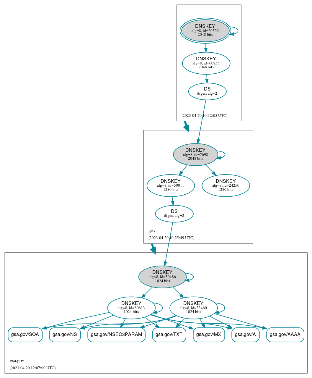 DNSSEC authentication graph