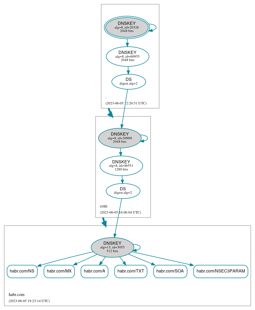 DNSSEC authentication graph