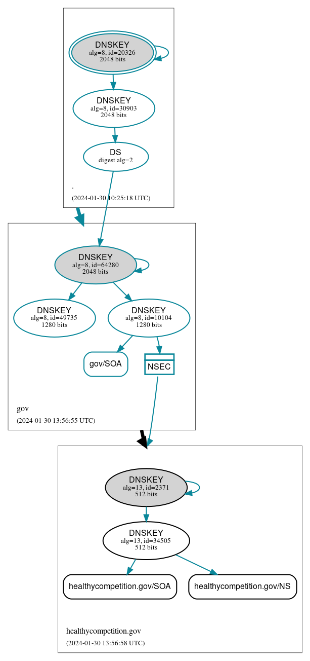 DNSSEC authentication graph