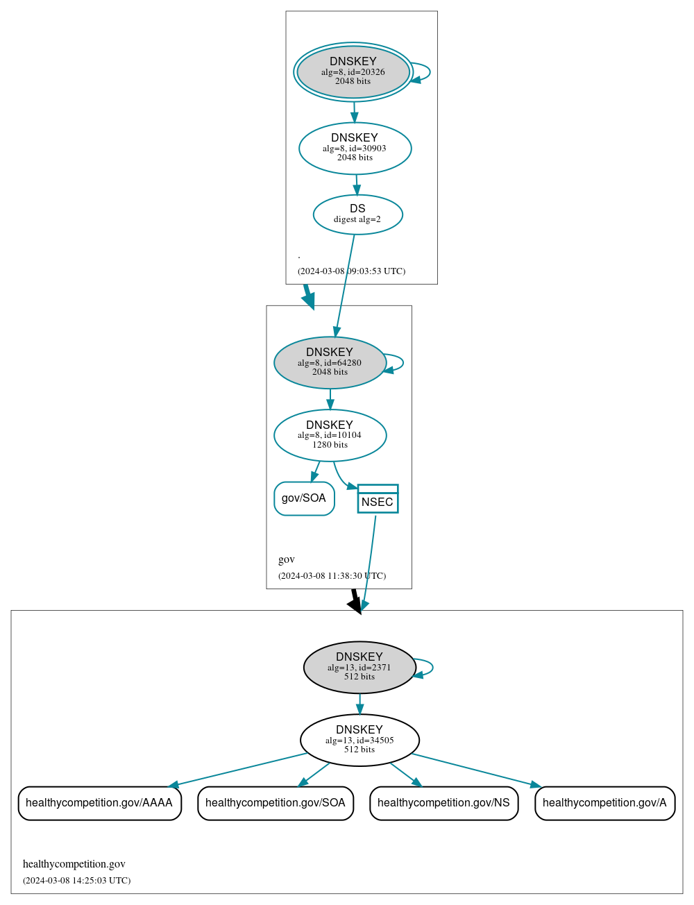 DNSSEC authentication graph