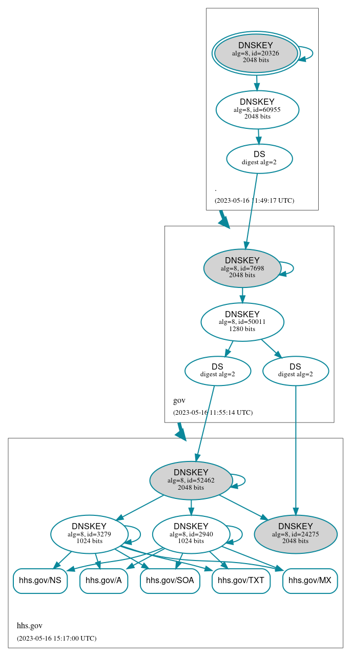 DNSSEC authentication graph