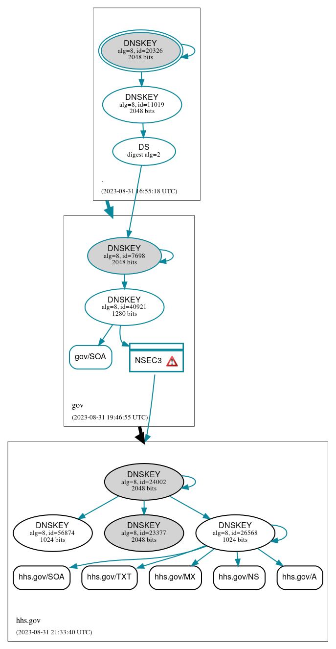 DNSSEC authentication graph