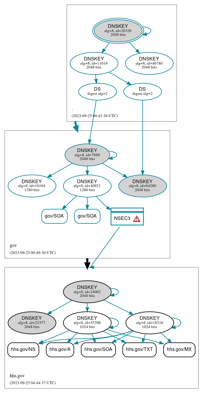 DNSSEC authentication graph