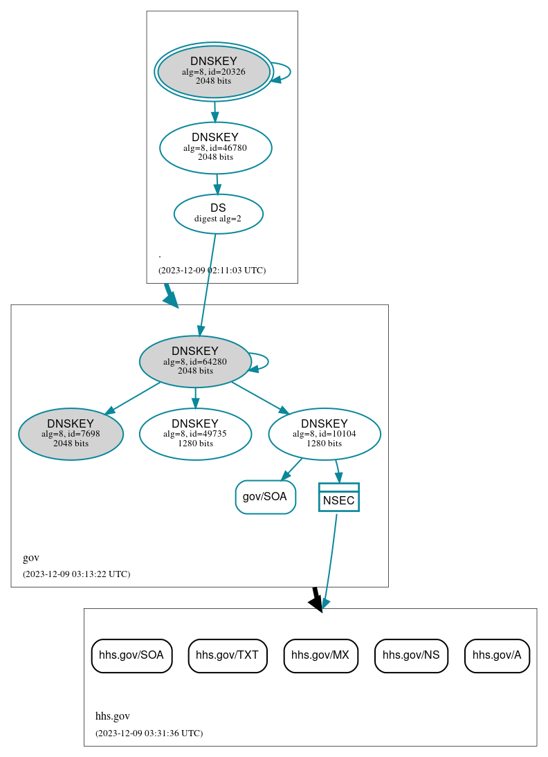 DNSSEC authentication graph