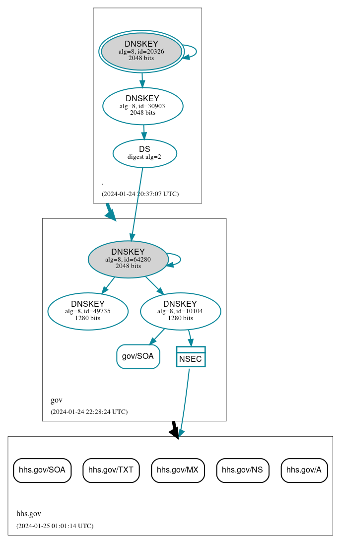 DNSSEC authentication graph