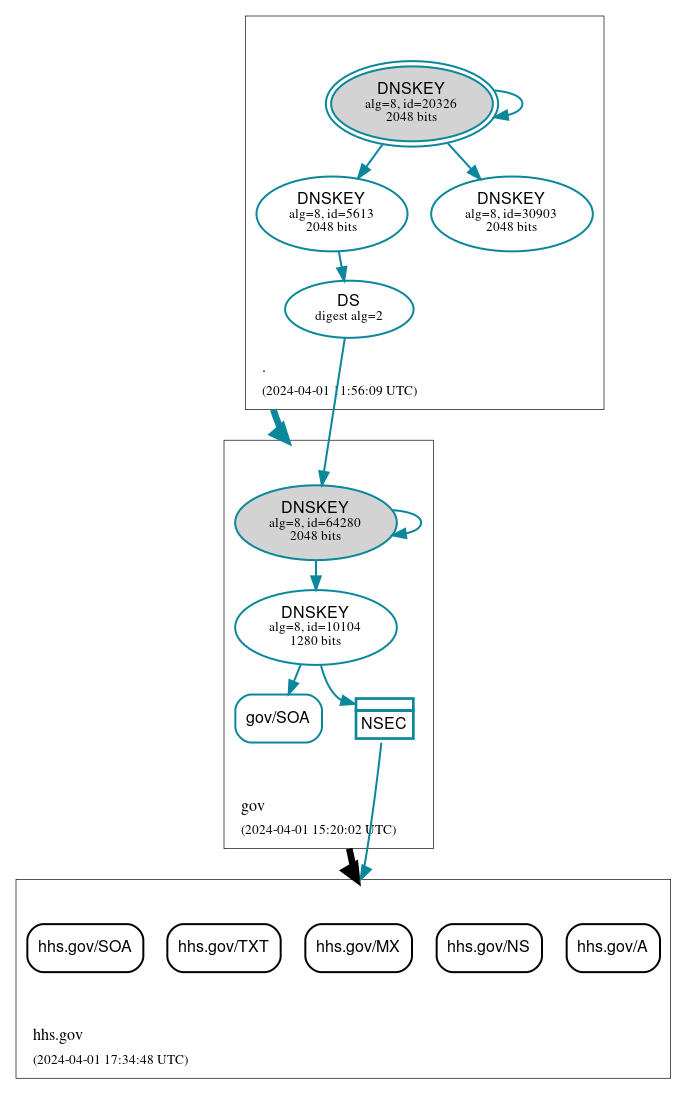 DNSSEC authentication graph