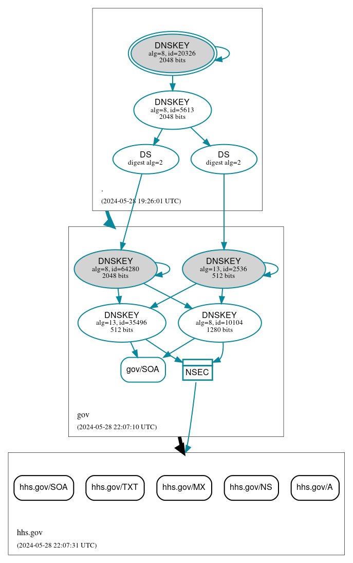 DNSSEC authentication graph