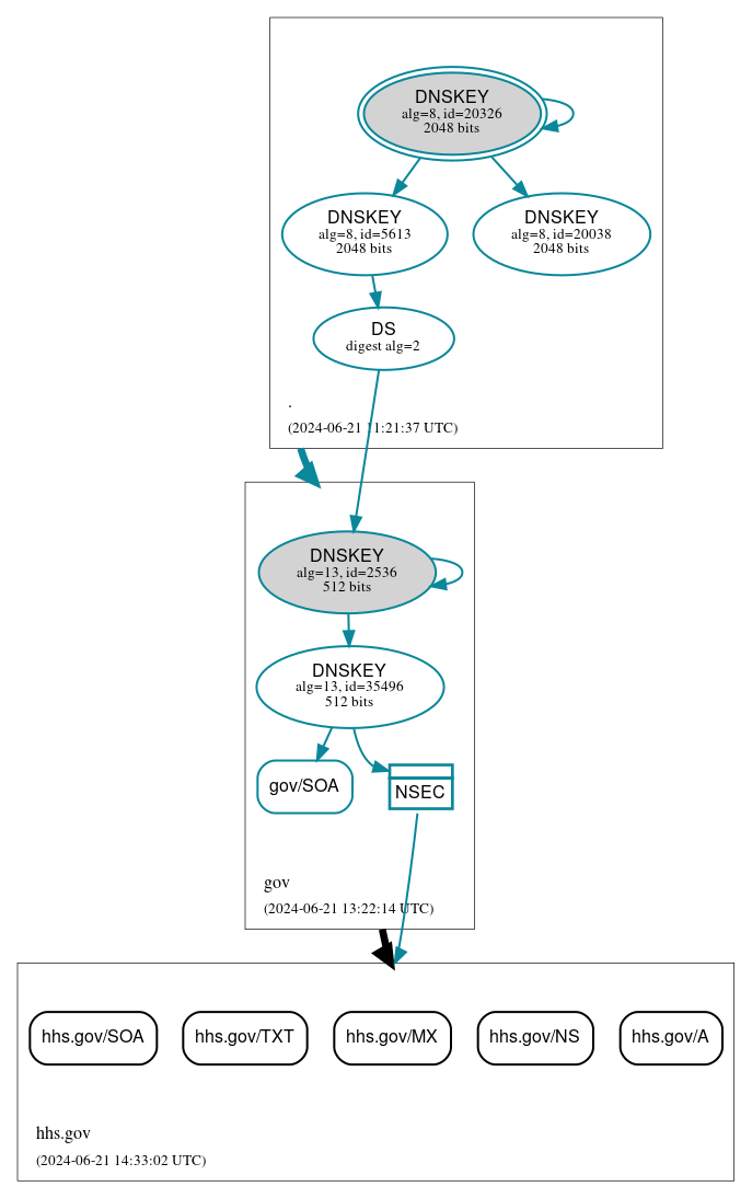 DNSSEC authentication graph