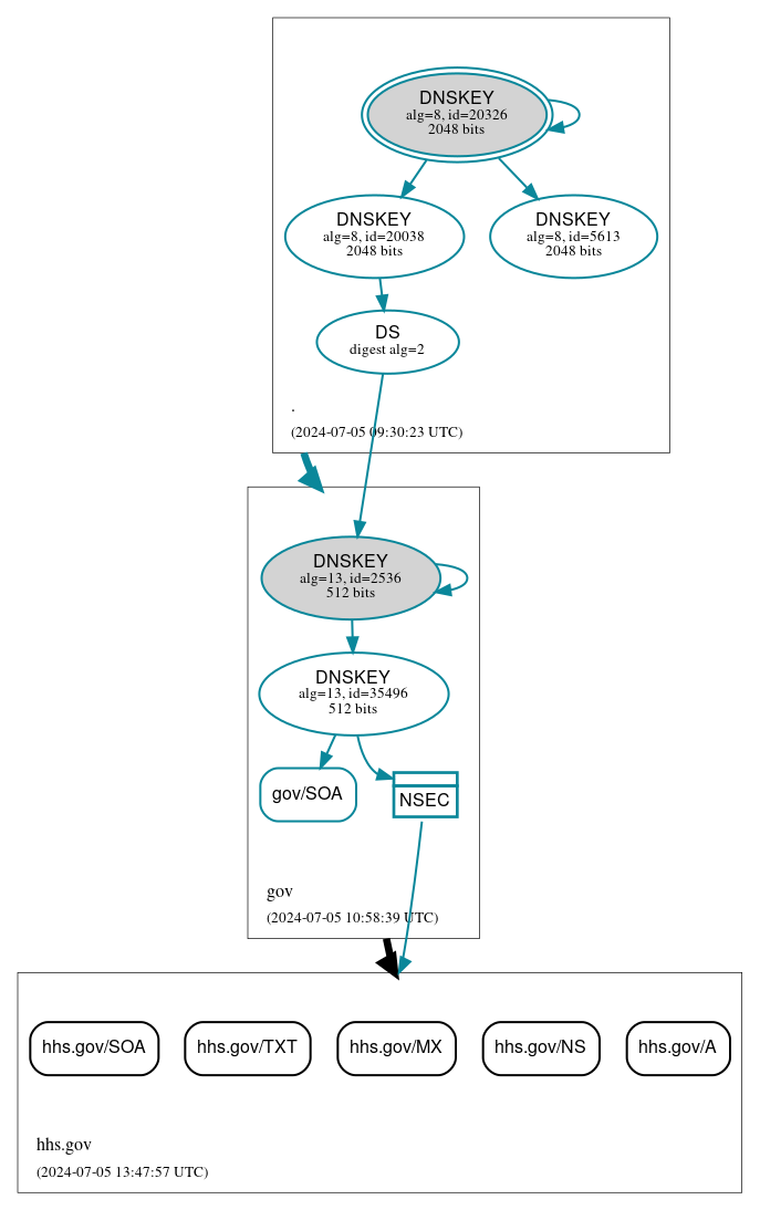 DNSSEC authentication graph