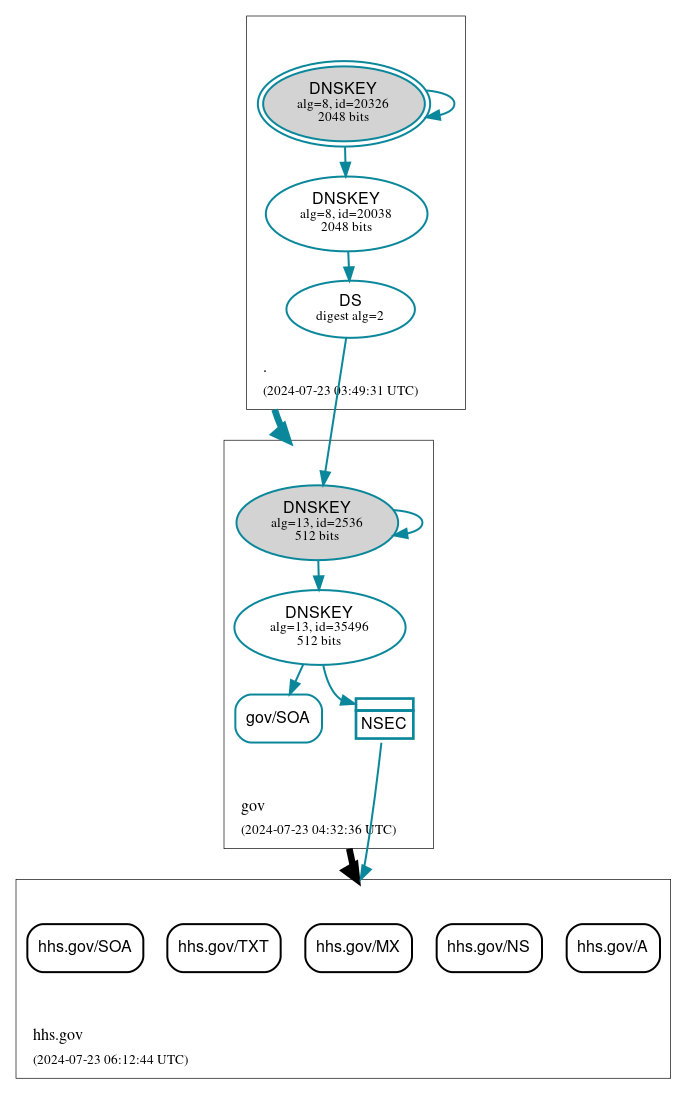 DNSSEC authentication graph