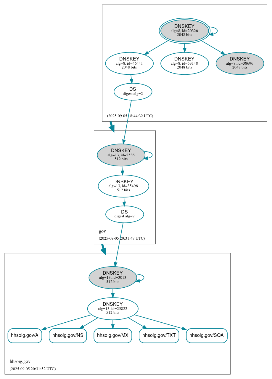DNSSEC authentication graph
