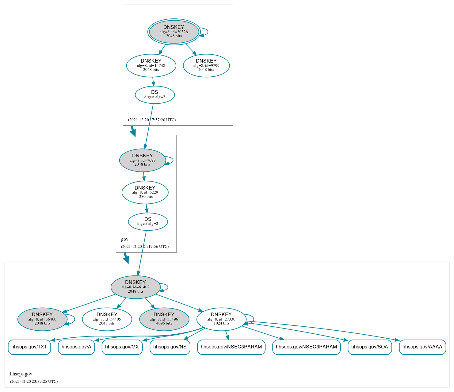 DNSSEC authentication graph