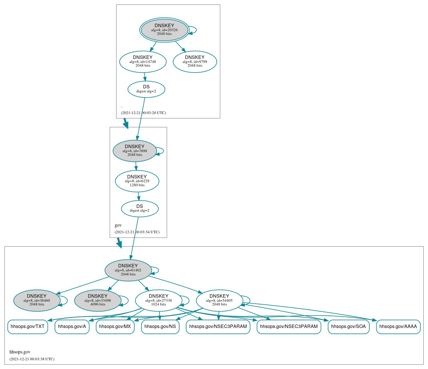 DNSSEC authentication graph