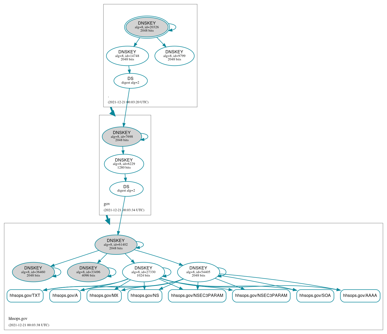 DNSSEC authentication graph