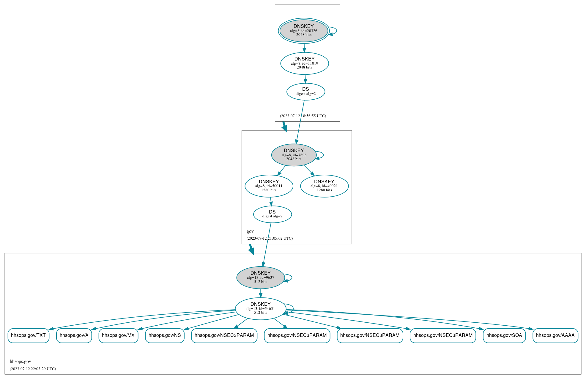 DNSSEC authentication graph