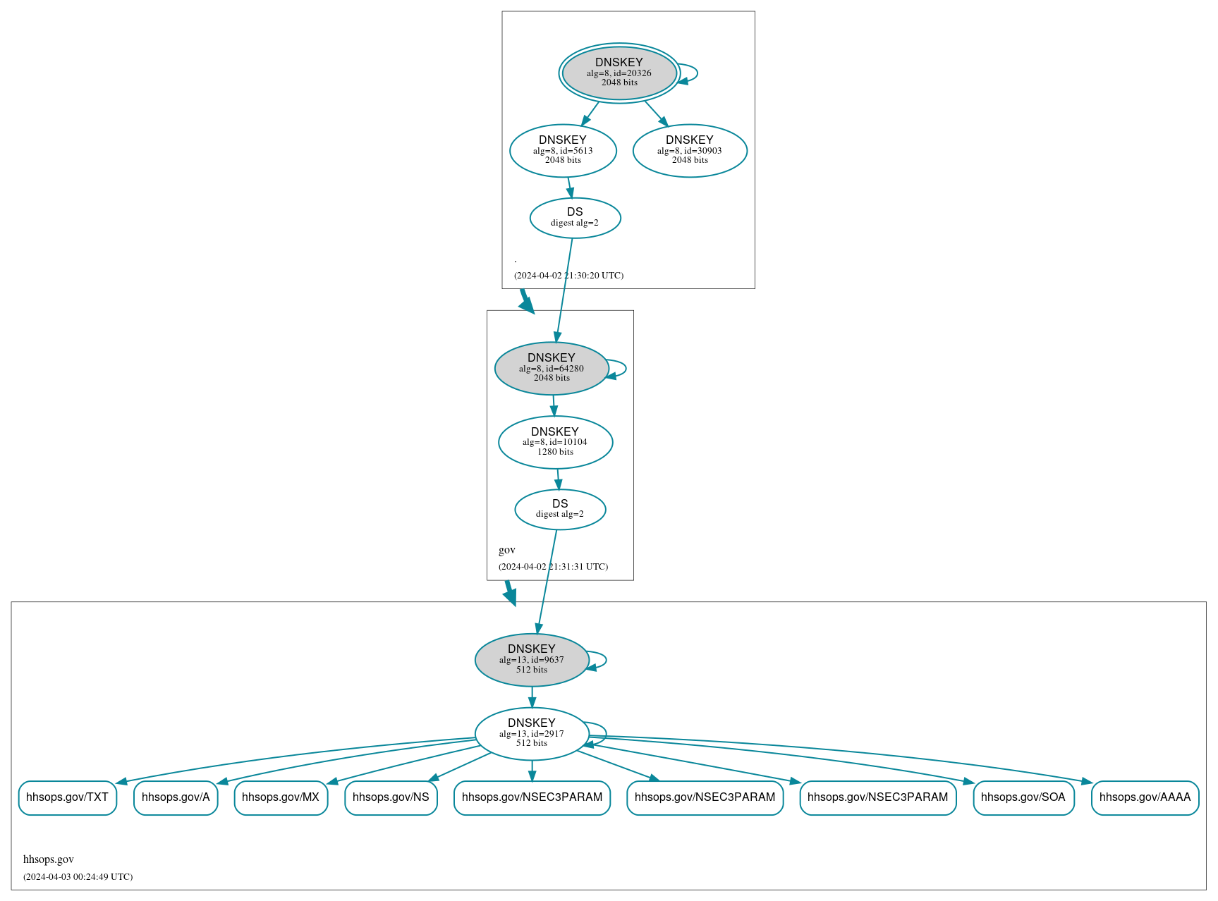 DNSSEC authentication graph