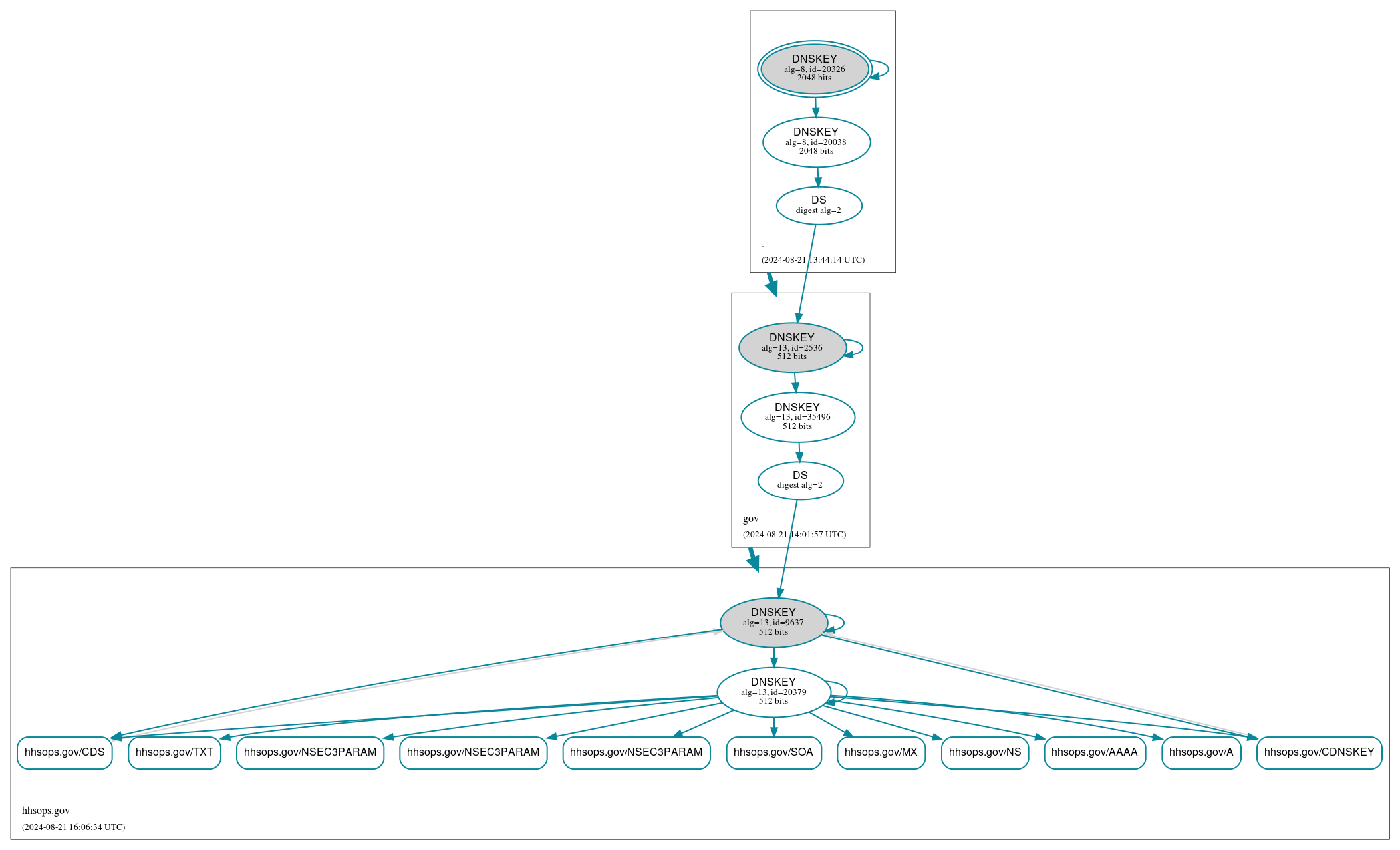 DNSSEC authentication graph