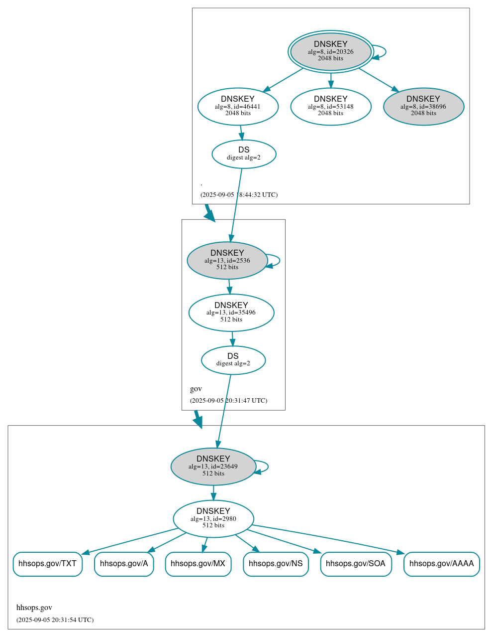DNSSEC authentication graph