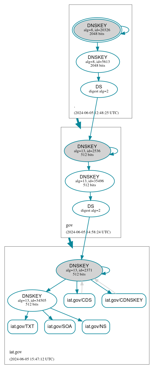 DNSSEC authentication graph