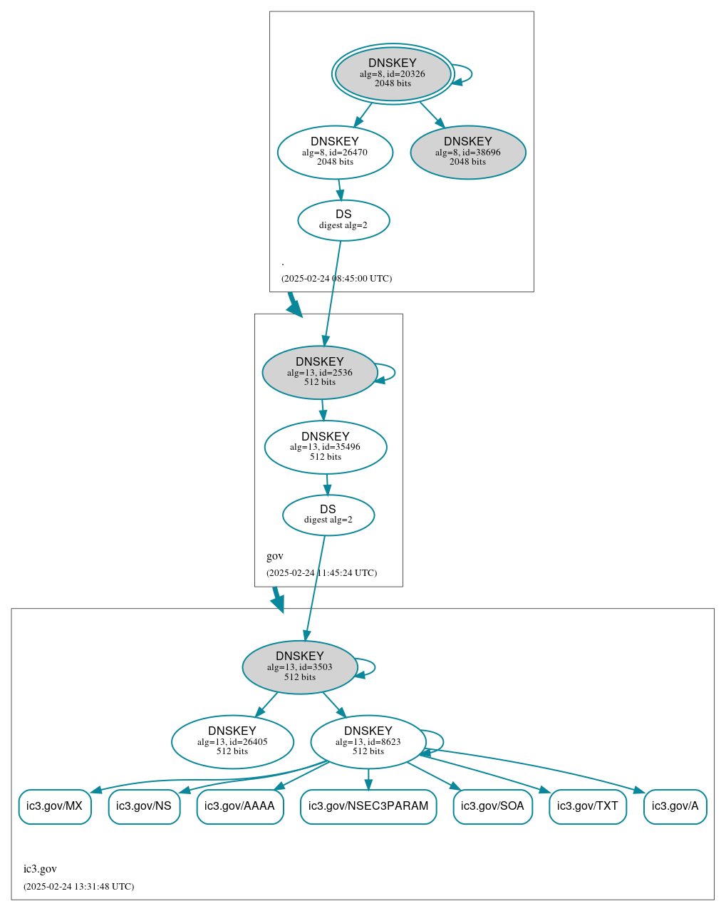 DNSSEC authentication graph