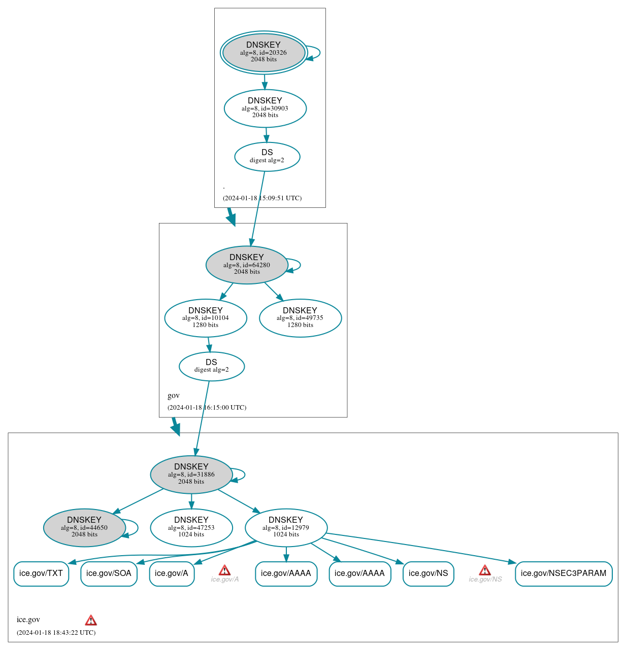 DNSSEC authentication graph