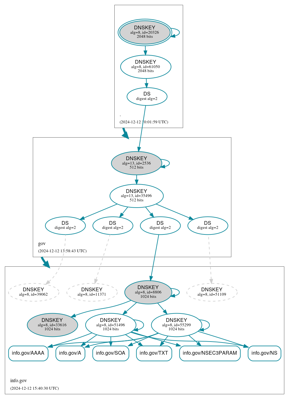 DNSSEC authentication graph
