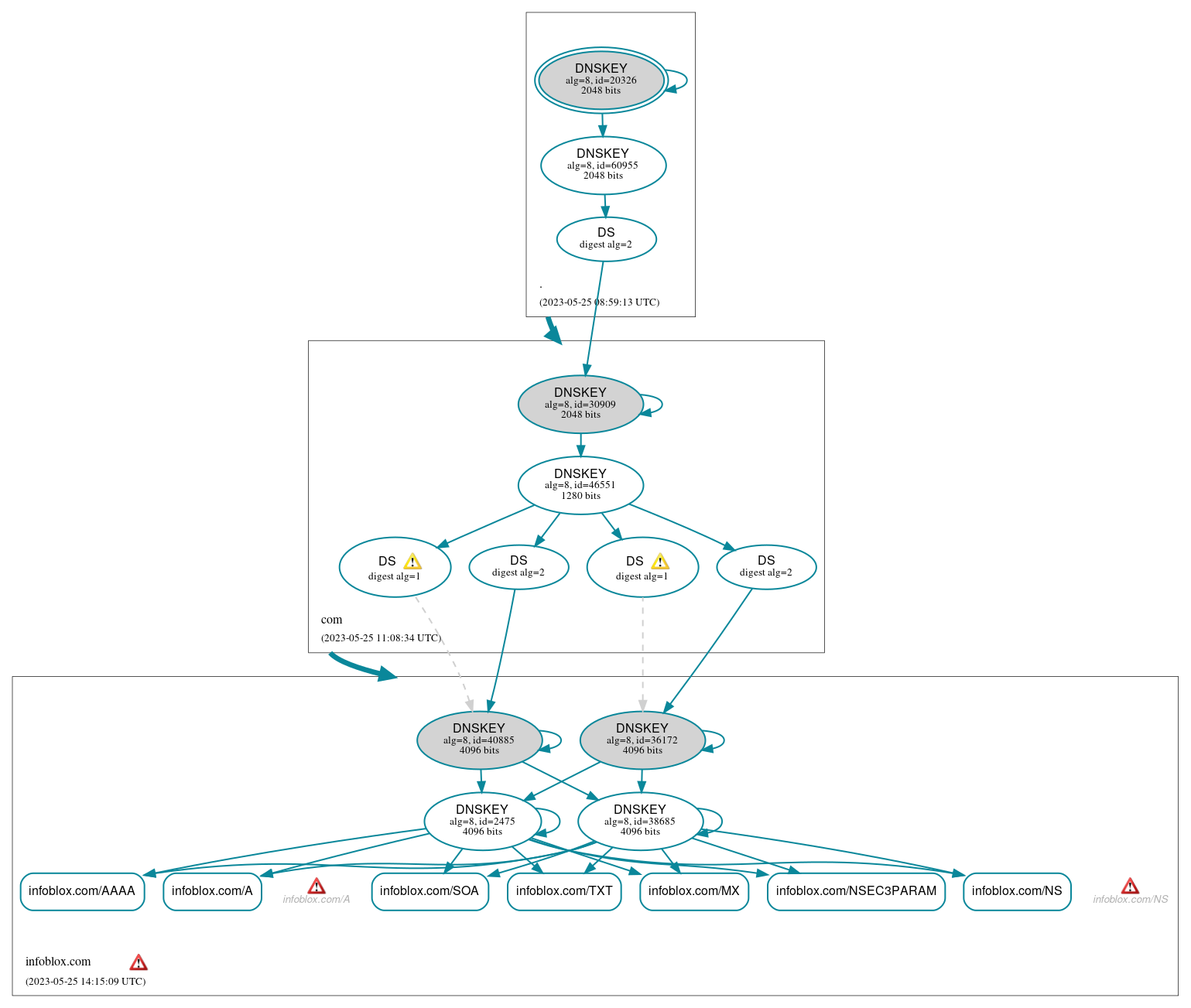 DNSSEC authentication graph