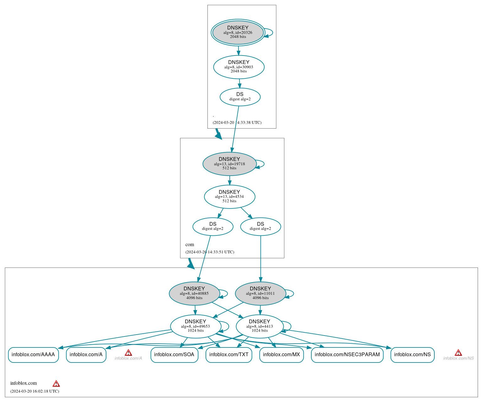 DNSSEC authentication graph