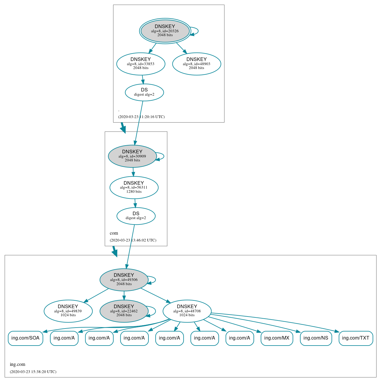 DNSSEC authentication graph