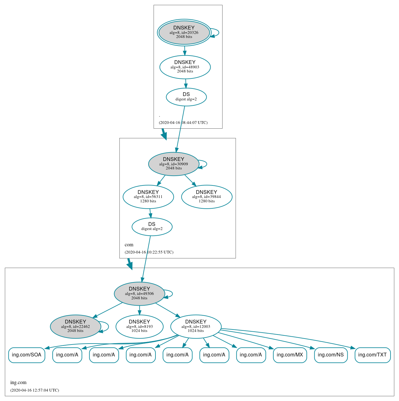 DNSSEC authentication graph