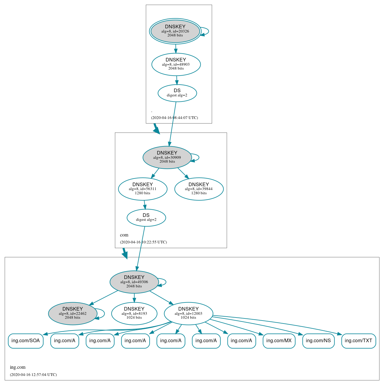 DNSSEC authentication graph