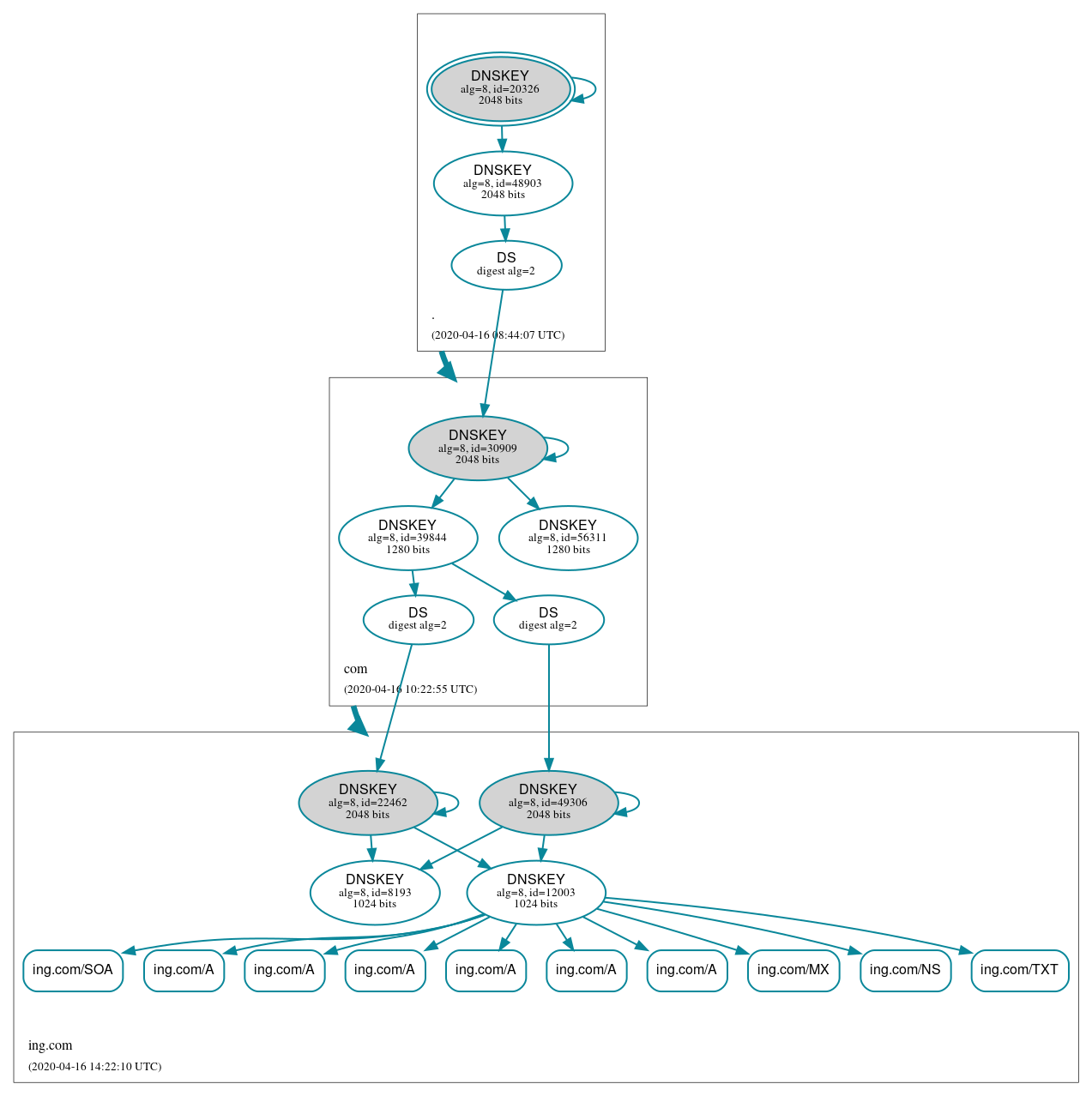 DNSSEC authentication graph