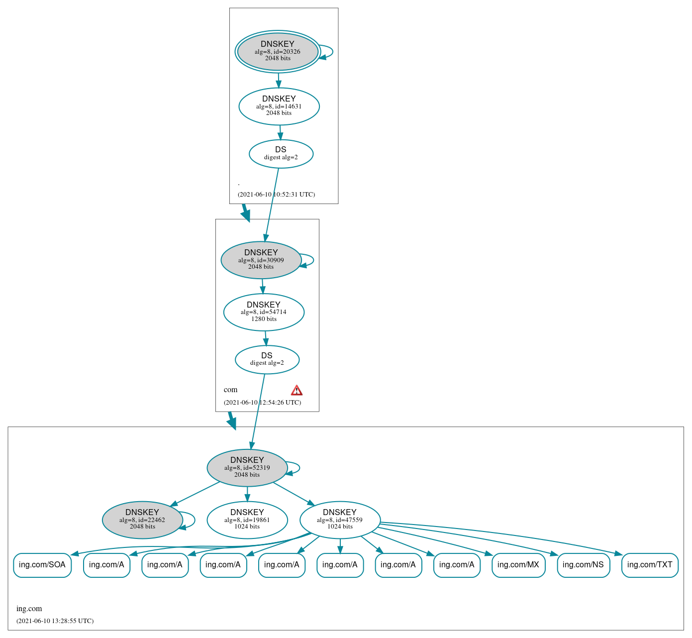 DNSSEC authentication graph