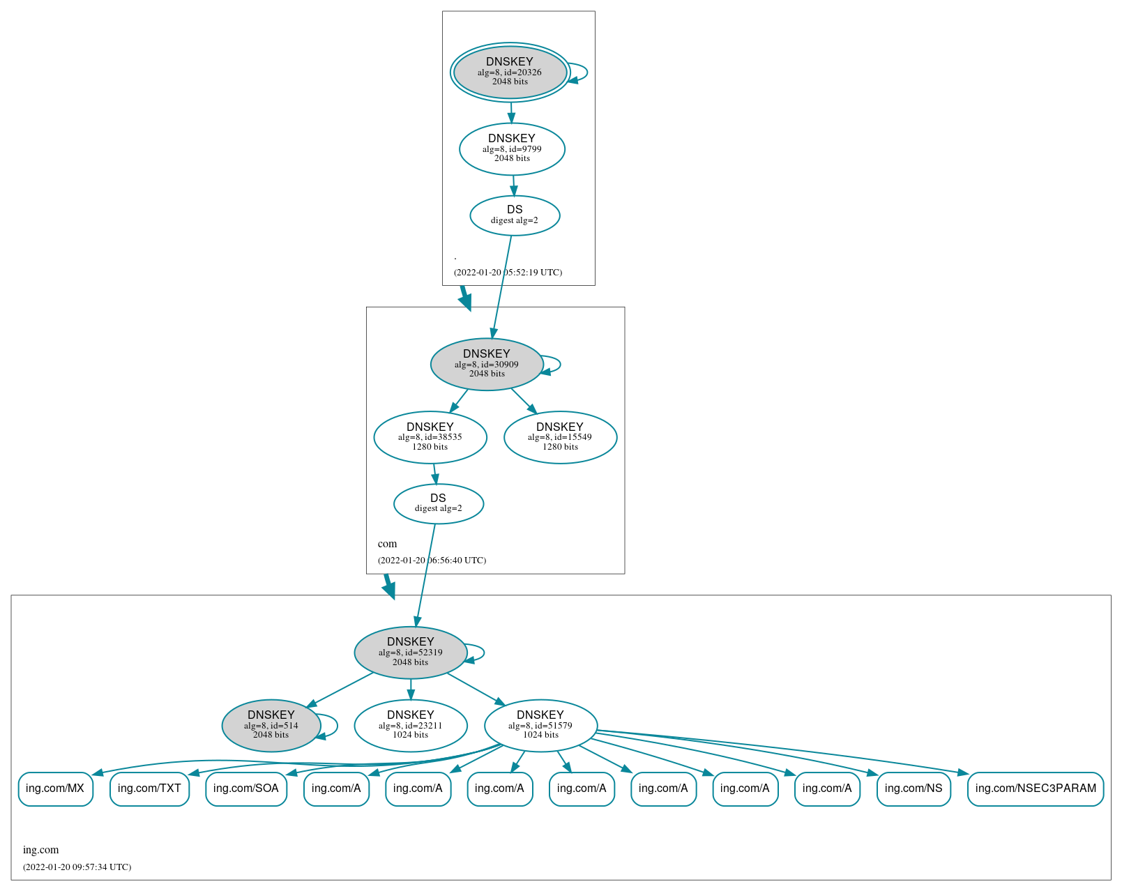 DNSSEC authentication graph