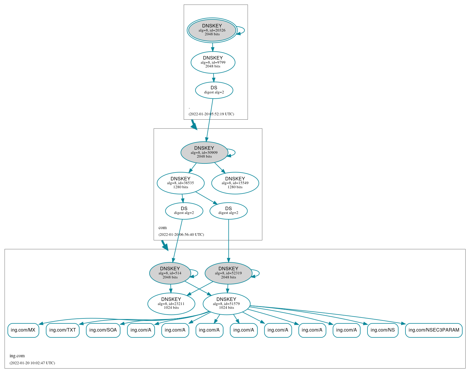 DNSSEC authentication graph