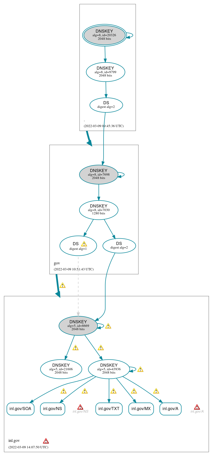 DNSSEC authentication graph