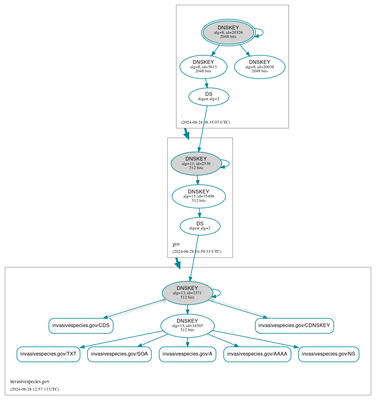 DNSSEC authentication graph