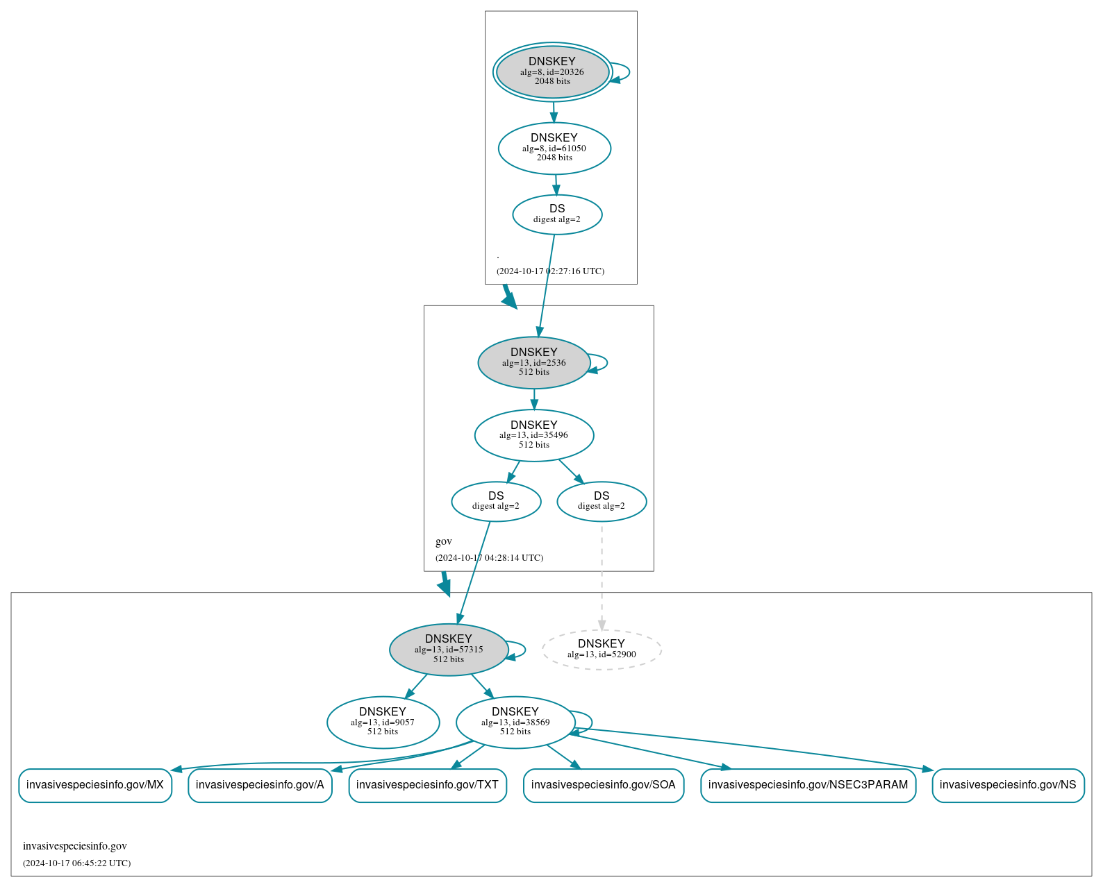 DNSSEC authentication graph